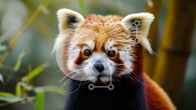 Σετ των 2 Intra Συλλεκτικό Ξύλινο Παζλ Plywood  4mm - Αξιολάτρευτο κόκκινο Panda στο δάσος Σε Ξύλινο Κουτί - Διαστάσεις: 10x10 cm – 25 κομμάτια