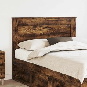 vidaXL Κεφαλάρι με κεφαλάρι Καπνιστό Δρύς 120 cm Επεξεργασμένο ξύλο