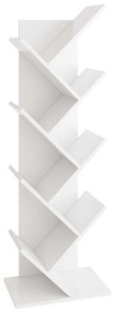 FMD Βιβλιοθήκη Όρθια με Γεωμετρικό Σχήμα Λευκή