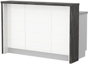 Πάγκος νησίδας Hudson-Μήκος: 150 εκ.-Λευκό-Black Stone