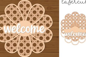 Intra απο ξύλο plywood 3mm-4mm πάχος – Rattan Sign Lasercut - Πρότυπο Lasercut Δίασταση 40x30 cm INTRAFABR-121369136