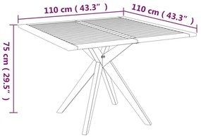 ΤΡΑΠΕΖΙ ΚΗΠΟΥ 110 X 110 X 75 ΕΚ. ΑΠΟ ΜΑΣΙΦ ΞΥΛΟ ΑΚΑΚΙΑΣ 316257