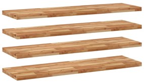 vidaXL Ράφια Κρεμαστά 4 Τεμ. 120x40x4εκ. Φινίρισμα Λαδιού Μασίφ Ακακία