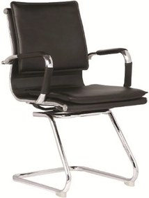 BF3600V Πολυθρόνα Γραφείου Επισκέπτη, Μέταλλο Βάση Χρώμιο - PU Μαύρο   2τμχ
