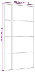 Συρόμενη Πόρτα Λευκή 102,5 x 205 εκ. από Γυαλί ESG / Αλουμίνιο - Λευκό
