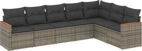 vidaXL Patio Sofa Set 7-θέσια Grey