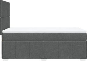 vidaXL Κρεβάτι Boxspring με Στρώμα Σκούρο Γκρι 90x190 εκ. Υφασμάτινο