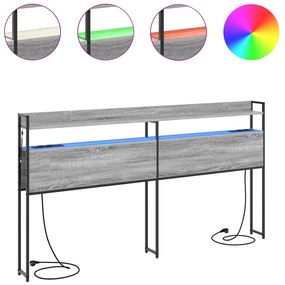 vidaXL Κεφαλάρι Αποθήκης Γκρι sonoma 200 cm Επεξεργασμένο ξύλο