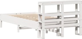 vidaXL Σκελετός Κρεβ. Χωρίς Στρώμα Λευκό 120x190 εκ Μασίφ Πεύκο