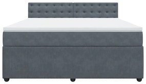 vidaXL Κρεβάτι Boxspring με Στρώμα Σκούρο Γκρι 180x200 εκ. Βελούδινο