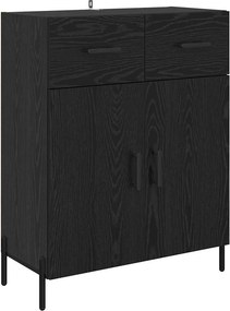 vidaXL Highboard με συρτάρι 2 pcs Μαύρη Οξυά Επεξεργασμένο ξύλο