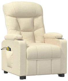 vidaXL Πολυθρόνα Μασάζ με Ανύψωση Κρεμ Υφασμάτινη