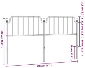 vidaXL Κεφαλάρι Λευκό 193 εκ. Μεταλλικό