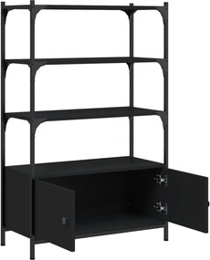 vidaXL Βιβλιοθήκη 3 Επιπέδων Μαύρη 70 x 30 x 109,5 εκ. Επεξεργ. Ξύλο