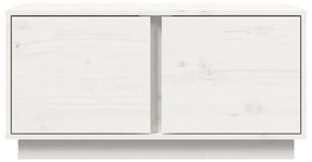 Τραπεζάκι Σαλονιού Λευκό 80x50x40εκ. από Μασίφ Ξύλο Πεύκου - Λευκό