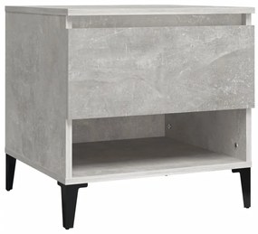 vidaXL Βοηθητικά Τραπέζια 2 τεμ Γκρι Σκυροδ. 50x46x50 εκ. Επεξ. Ξύλο