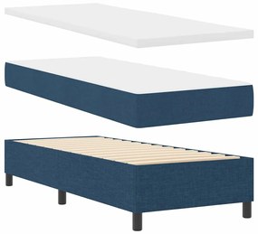 vidaXL Κρεβάτι με ελατήρια με στρώμα Μπλε 80 x 200 cm ύφασμα