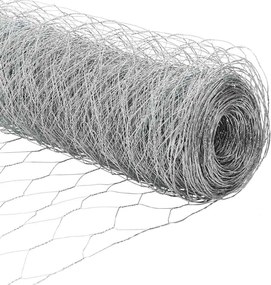 vidaXL Τεντώτο με στήριγμα Ασημί 0,4 x 25 μ Ατσάλι