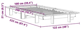 ΣΚΕΛΕΤΟΣ ΚΡΕΒΑΤΙΟΥ ΧΩΡΙΣ ΣΤΡΩΜΑ ΛΕΥΚΟ 100X200 ΕΚ. ΜΑΣΙΦ ΠΕΥΚΟ 850666