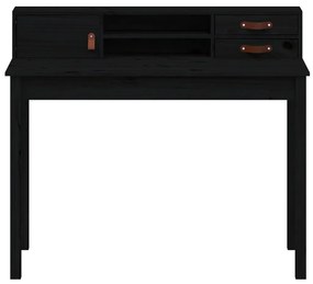 vidaXL Γραφείο Μαύρο 110x50x93 εκ. από Μασίφ Ξύλο Πεύκου
