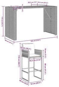 ΣΕΤ ΕΠΙΠΛΩΝ ΜΠΑΡ ΚΗΠΟΥ 5ΤΕΜ ΜΑΥΡΟ ΣΥΝΘΕΤ ΡΑΤΑΝ ΜΑΞΙΛΑΡΙΑ ΑΚΑΚΙΑ 3328901