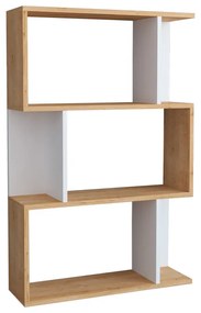Βιβλιοθήκη Kadu pakoworld σε oak-λευκή απόχρωση  72x22x108εκ