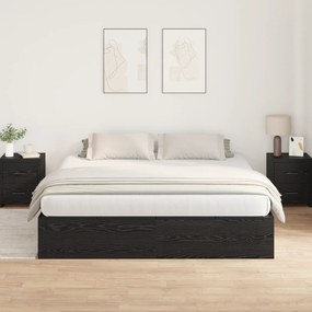 vidaXL Κρεβάτι αποθήκευσης  Μαύρη βελανιδιά 200x200 εκ