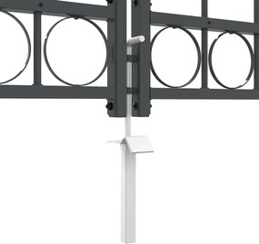 vidaXL Πύλη Κήπου με Καμπύλη Κορυφή Assen Γκρι 400 x 125 cm Ατσάλι