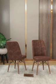 Stewehome Σετ Τραπεζαρίας 6 Ατόμων Επεκτεινόμενο καφέ 80x130x78 cm