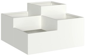 vidaXL Γλάστρα Κήπου 100x100x48 εκ Λευκό Ατσάλι