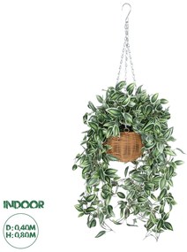 20627 GloboStar® Artificial Garden GOLDEN BELL WILLOW HANGING PLANT 20627 Τεχνητό Κρεμαστό Διακοσμητικό Φυτό Ιτίας Y80cm