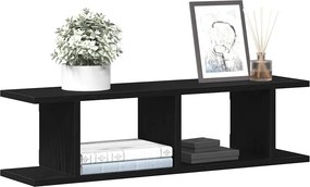 vidaXL Ράφια τοίχου 2 τεμάχια Μαύρη βελανιδιά 75x18x20 cm