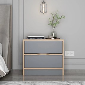 Κομοδίνο Καρυδί / Ανθρακί DAMEES 54x40x47