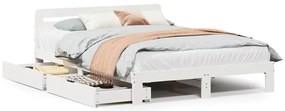 vidaXL Σκελετός Κρεβ. Χωρίς Στρώμα Λευκό 160x200 εκ Μασίφ Πεύκο