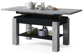 Πολυμορφικό τραπέζι σαλονιού Glendale 100, Μαύρο, Σκυρόδεμα, 60x68x110cm, 50 kg, Πλαστικοποιημένη μοριοσανίδα, Γωνιακό | Epipla1.gr