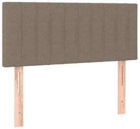 vidaXL Κρεβάτι Boxspring με Στρώμα &amp; LED Taupe 100x200 εκ. Υφασμάτινο