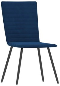 Καρέκλες Τραπεζαρίας 2 τεμ. Μπλε Βελούδινες - Μπλε
