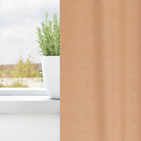 vidaXL Κουρτίνες με κουρτίνες 2 pcs Ανοιχτό καφέ 140x140cm Πολυεστέρας