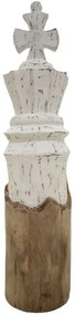 Διακοσμητικό Πιόνι Σκακιού Glon 312-000030 12x11x48cm Natural-White Inart Wood