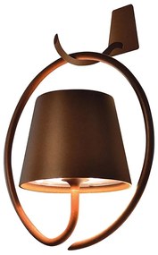 Φωτιστικό Τοίχου - Απλίκα Poldina LD0689R3 Με Γάντζο 12,5x26,5x19,8cm LED 2200/2700/3000K 234/251/256Lm Rust Mat Zafferano