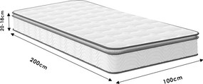 Στρώμα Perfecto pakoworld Continuous springs μονής όψης ανώστρωμα 22-24cm 100x200εκ