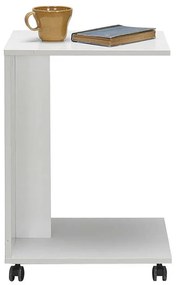 Βοηθητικό τραπέζι C-Shaped Megapap χρώμα λευκό gloss 35x45x65εκ.