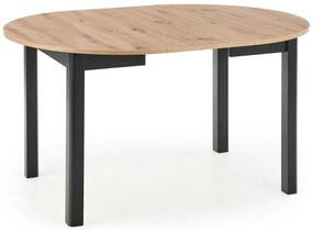 Τραπέζι Houston 961, Artisan βελανιδιά, Μαύρο, 76cm, 29 kg, Επιμήκυνση, Ινοσανίδες μέσης πυκνότητας, Φυσικό ξύλο καπλαμά | Epipla1.gr