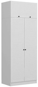 Ντουλάπα Δίφυλλη Με Πατάρι Kale 506MNR2242 90x52x255cm White Δίφυλλη