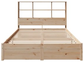 vidaXL Κρεβάτι Βιβλιοθήκη Χωρίς Στρώμα 120x200 εκ Μασίφ Ξύλο Πεύκο