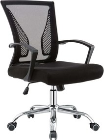 BF2120 Πολυθρόνα Γραφείου Βάση Χρώμιο - Mesh Μαύρο   1τμχ