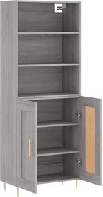 vidaXL Ντουλάπι Γκρι Sonoma 69,5 x 34 x 180 εκ. Επεξεργασμένο Ξύλο