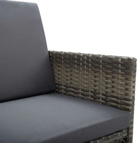 vidaXL Πολυθρόνες Εξωτερικού Χώρου 2 τεμ. Γκρι Συνθ.Ρατάν με Μαξιλάρια