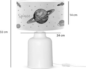 Παιδικό επιτραπέζιο φωτιστικό Saturn pakoworld πολύχρωμο-λευκό Φ24x32εκ