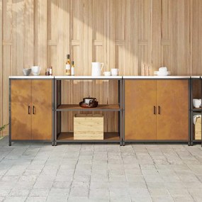 Σετ Αποθήκευσης Κουζίνας με ράφι με αποθήκευση 3 pcs Σκ rusty